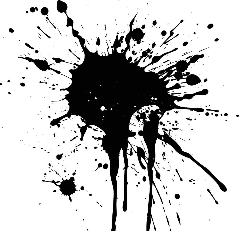 Silhouette ink splatter black color only vector