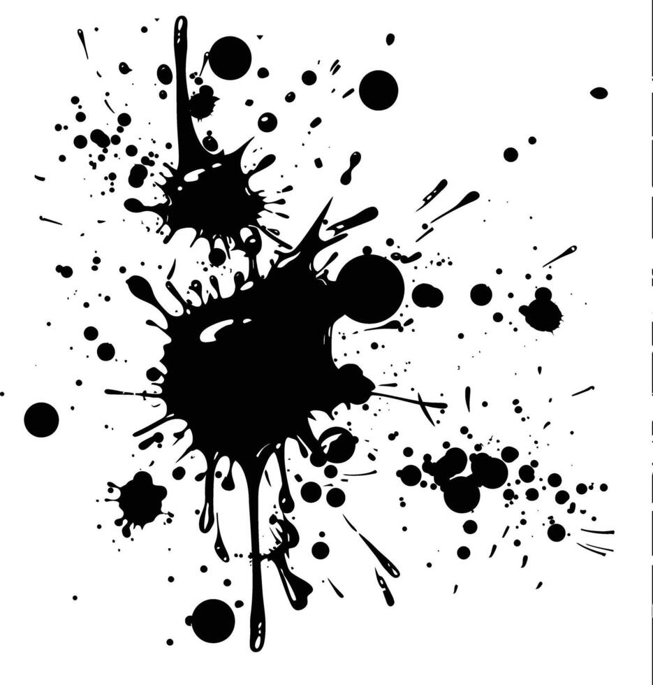 silueta tinta salpicar negro color solamente vector