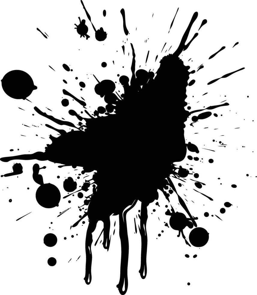 silueta tinta salpicar negro color solamente vector