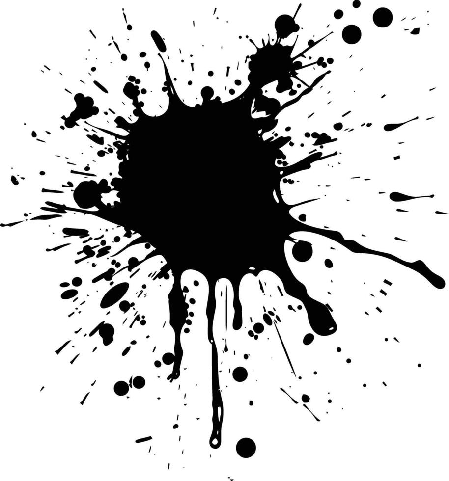 Silhouette ink splatter black color only vector