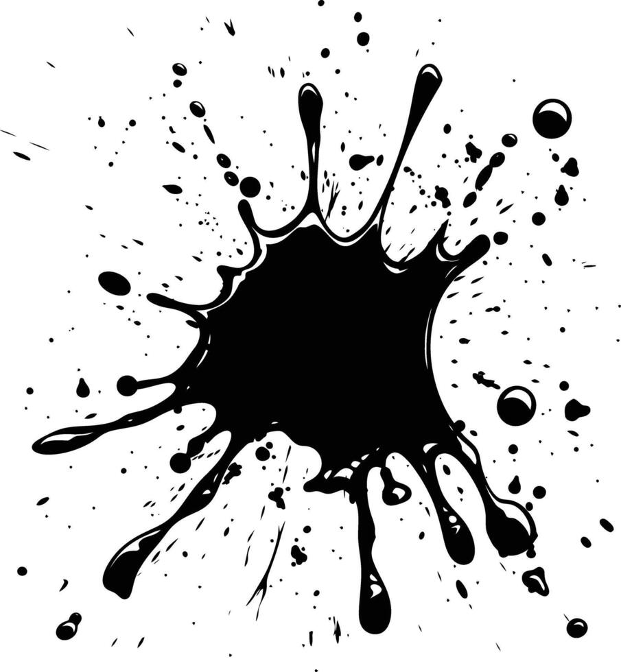 ai generado silueta tinta salpicar negro color solamente vector