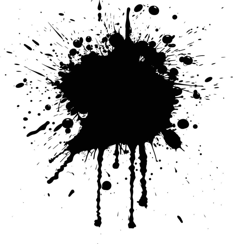 ai generado silueta tinta salpicar negro color solamente vector