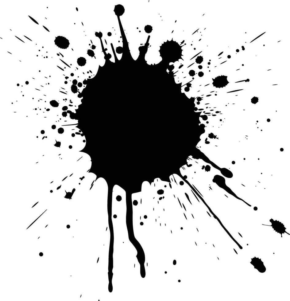 AI generated Silhouette ink splatter black color only vector