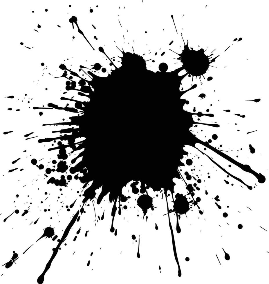 AI generated Silhouette ink splatter black color only vector