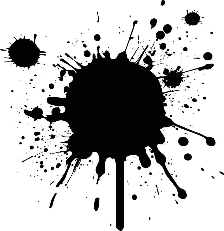 Silhouette ink splatter black color only vector