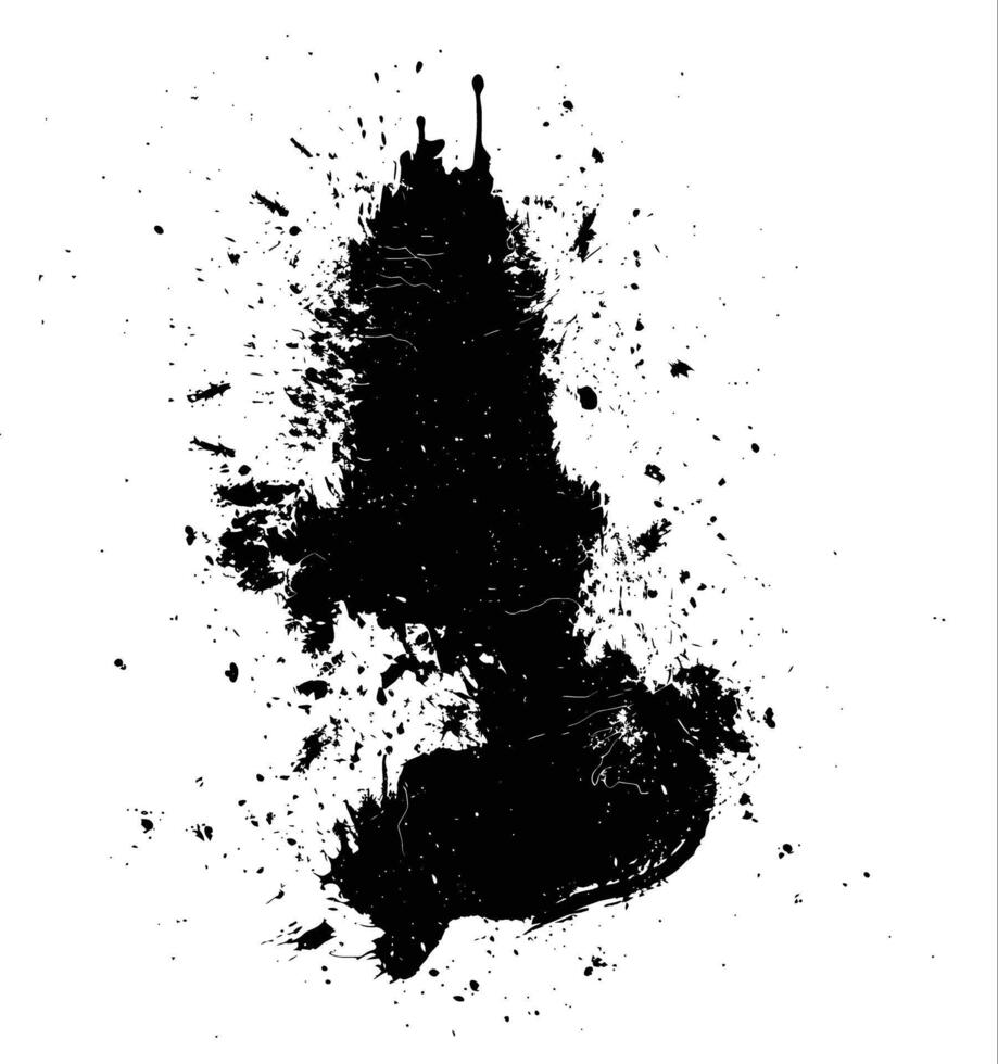 AI generated Silhouette ink splatter black color only vector