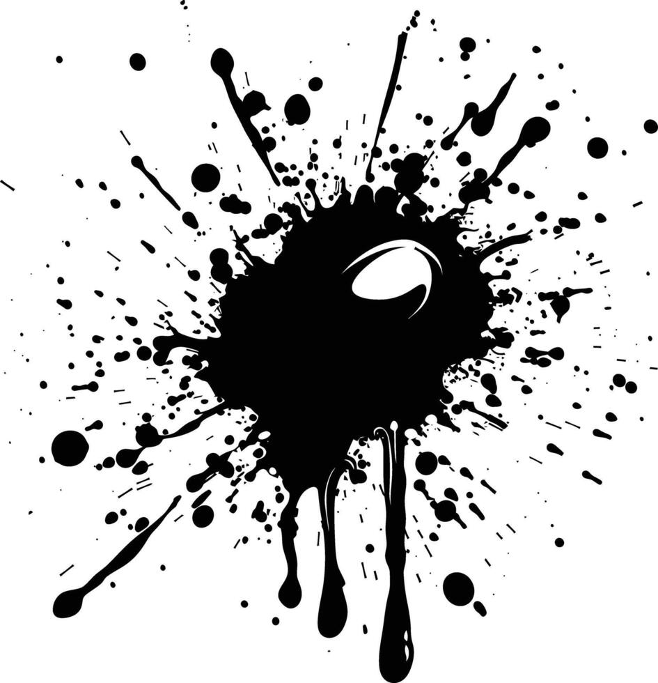 Silhouette ink splatter black color only vector