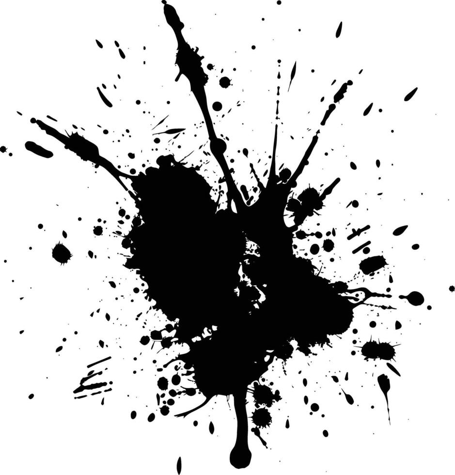 AI generated Silhouette ink splatter black color only vector