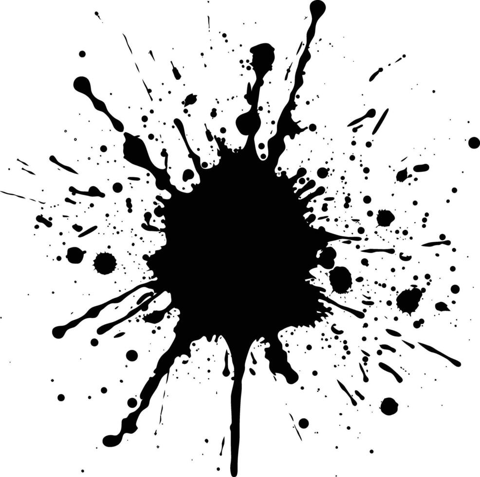 AI generated Silhouette ink splatter black color only vector