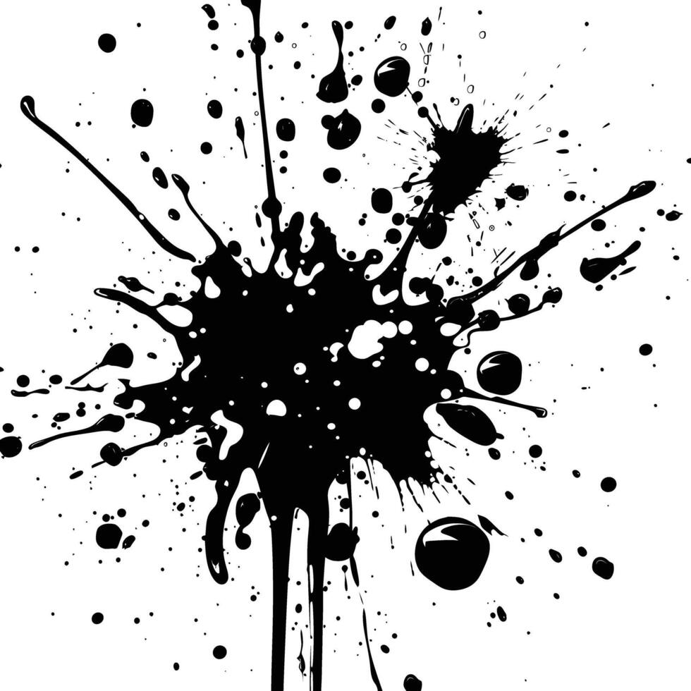 ai generado silueta tinta salpicar negro color solamente vector