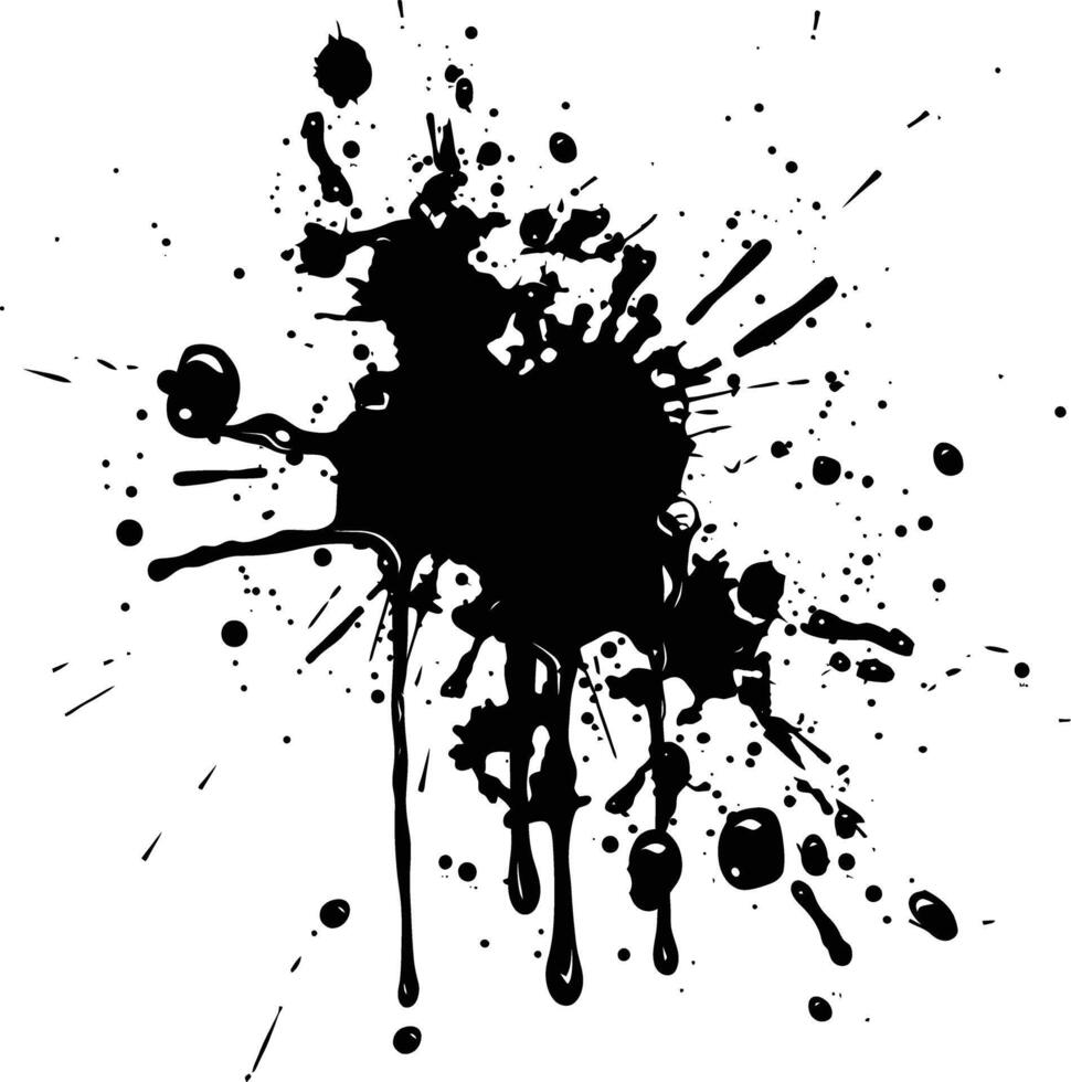 AI generated Silhouette ink splatter black color only vector