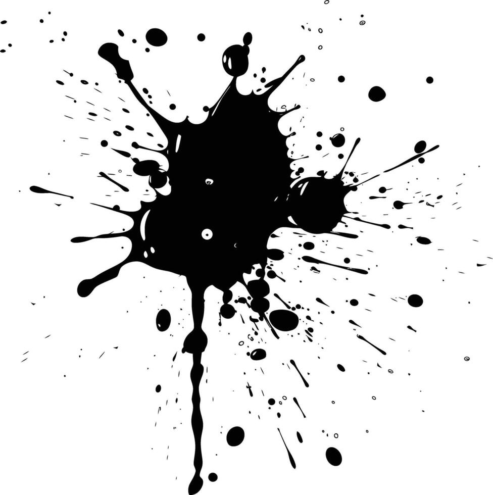 AI generated Silhouette ink splatter black color only vector