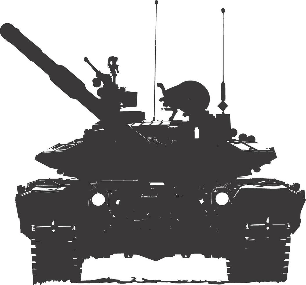 ai generado silueta militar tanque negro color solamente vector