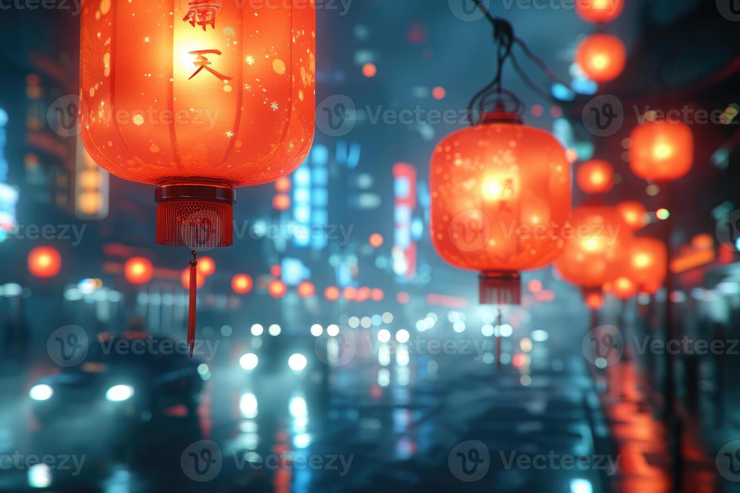 AI generated chinese spring festival atmosphere professional photography photo