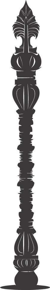 AI generated Silhouette Indian tribal wooden pole black color only vector
