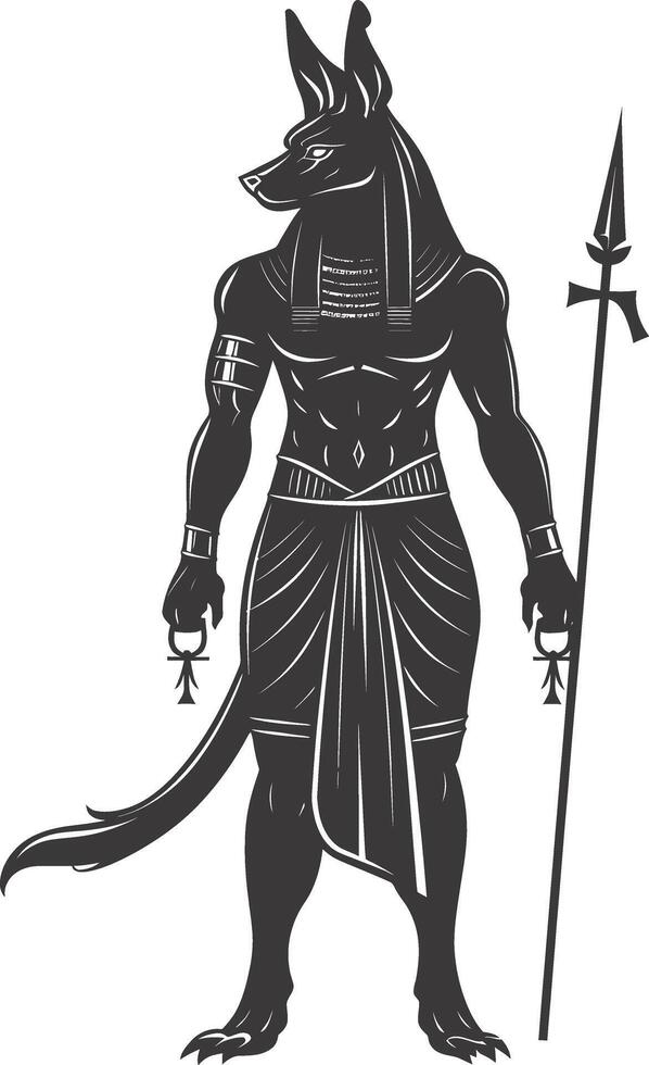 Silhouette anubis the egypt Mythical Creature black color only vector