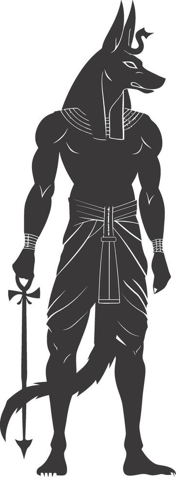 Silhouette anubis the egypt Mythical Creature black color only vector