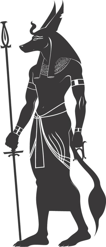 Silhouette anubis the egypt Mythical Creature black color only vector