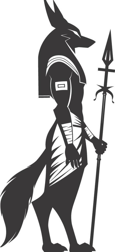 Silhouette anubis the egypt Mythical Creature black color only vector