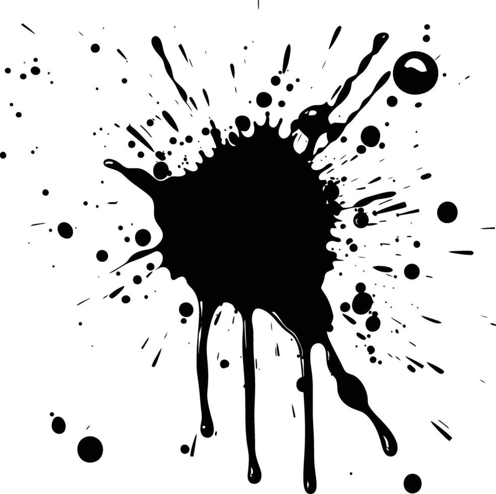 ai generado silueta tinta salpicar negro color solamente vector