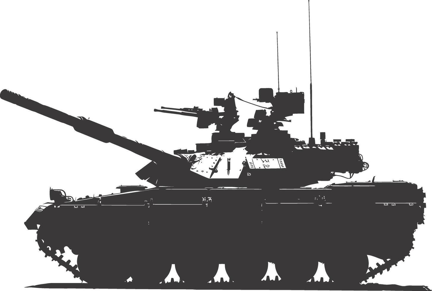 ai generado silueta militar tanque negro color solamente vector