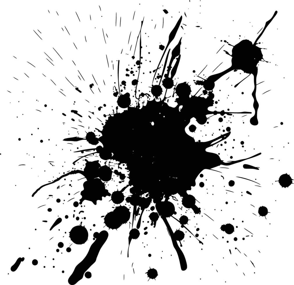 AI generated Silhouette ink splatter black color only vector
