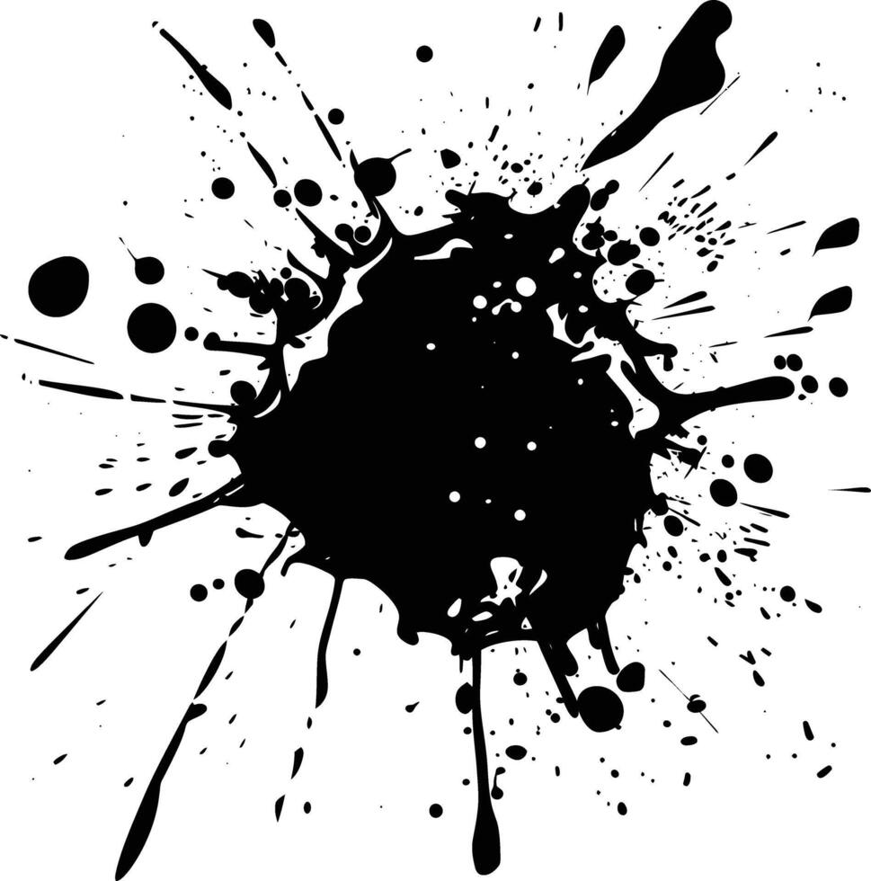 AI generated Silhouette ink splatter black color only vector