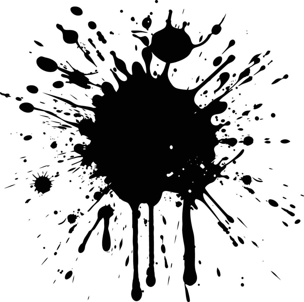 AI generated Silhouette ink splatter black color only vector