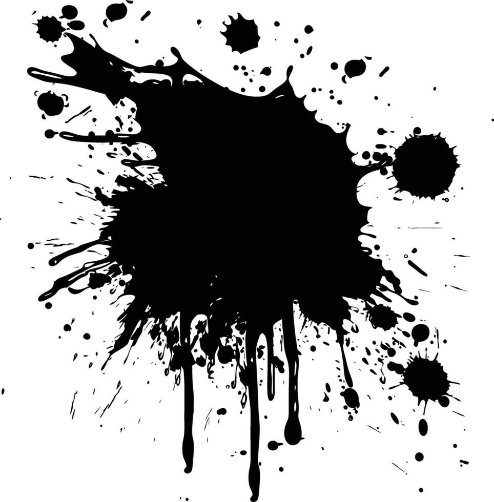 AI generated Silhouette ink splatter black color only vector