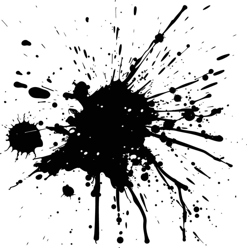 AI generated Silhouette ink splatter black color only vector