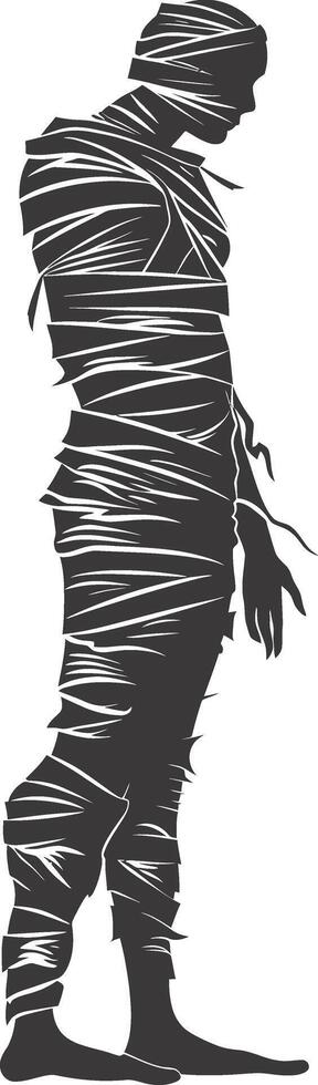AI generated Silhouette mummy the egypt Mythical Creature black color only vector