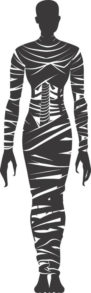 AI generated Silhouette mummy the egypt Mythical Creature black color only vector