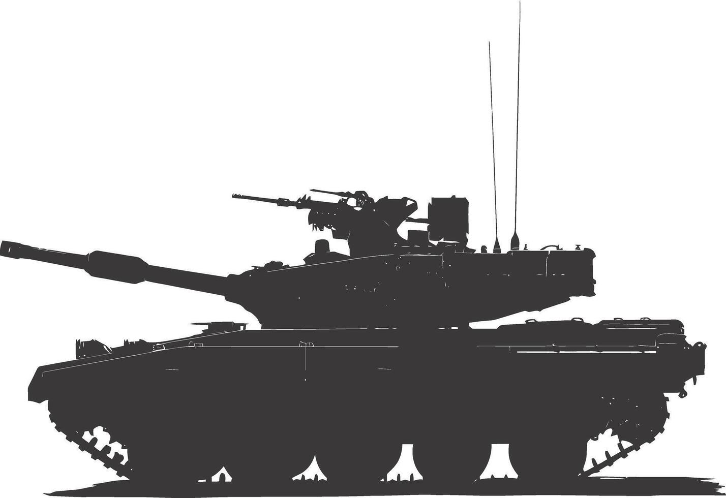 ai generado silueta militar tanque negro color solamente vector