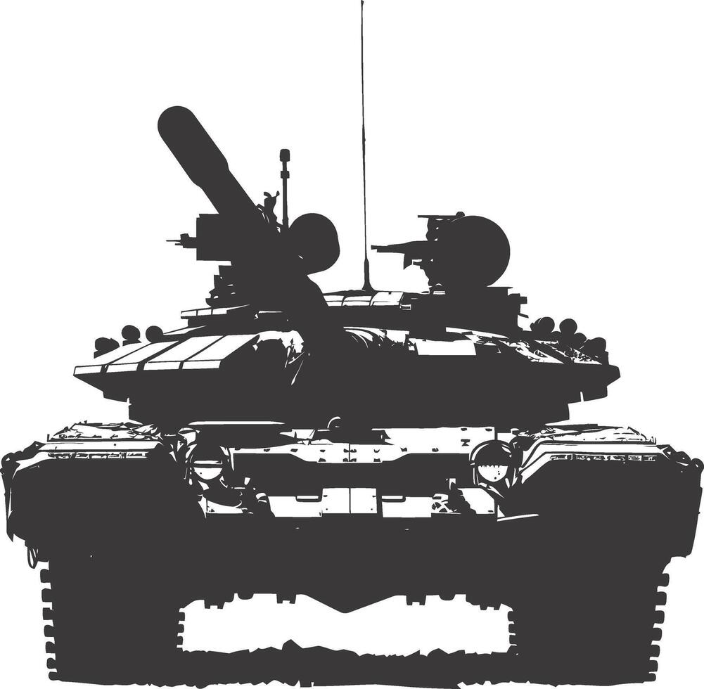 ai generado silueta militar tanque negro color solamente vector