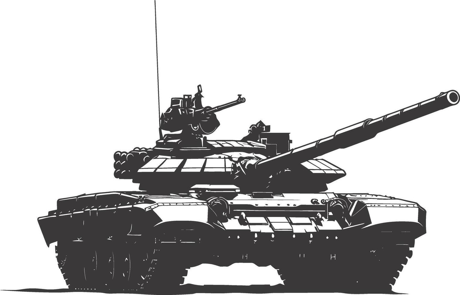 ai generado silueta militar tanque negro color solamente vector