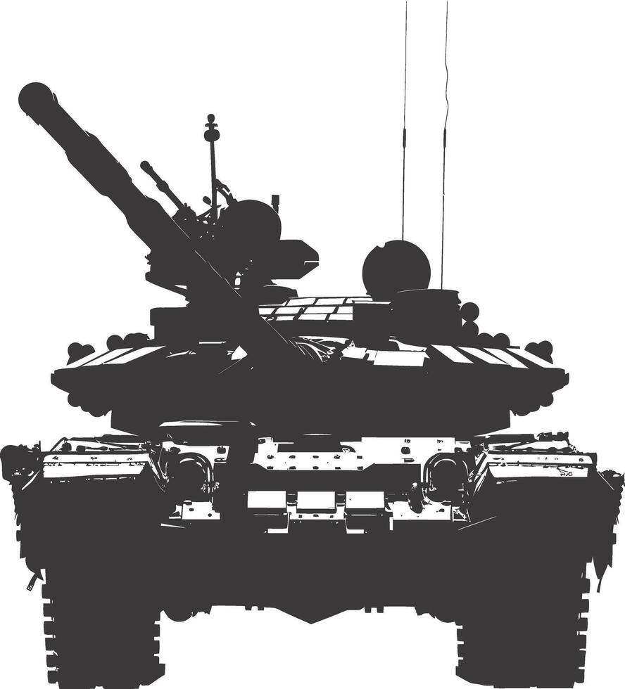 ai generado silueta militar tanque negro color solamente vector