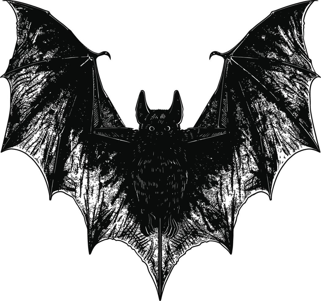 AI generated Silhouette bat animal black color only full body vector