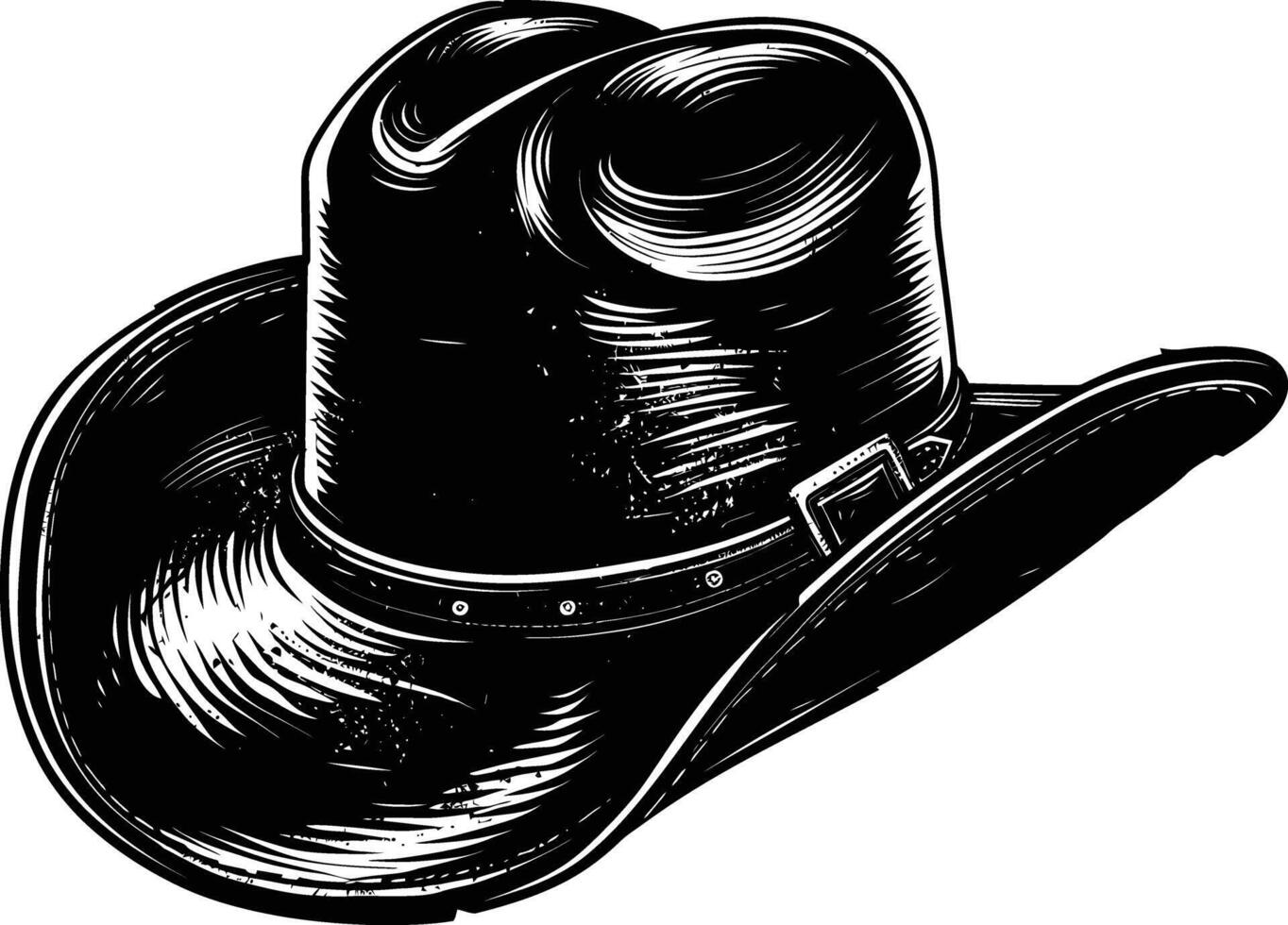 ai generado silueta vaquero sombrero negro color solamente vector