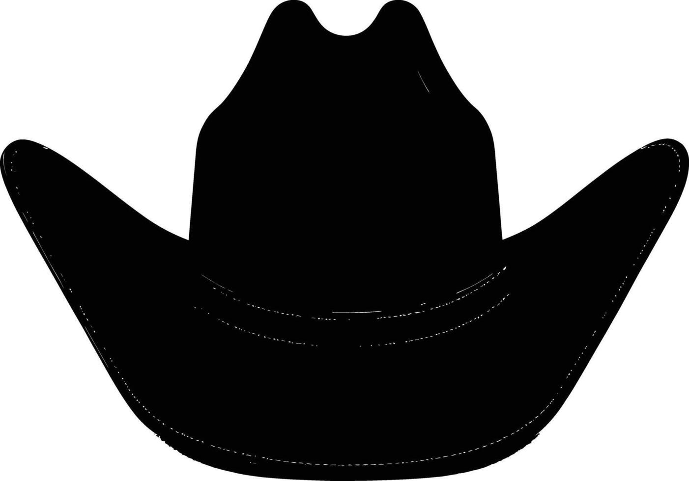 AI generated Silhouette cowboy hat black color only vector