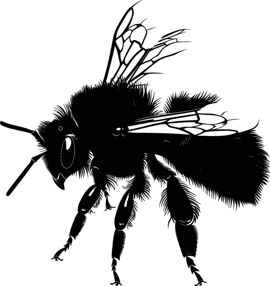 ai generado silueta abeja animal negro color solamente lleno cuerpo vector