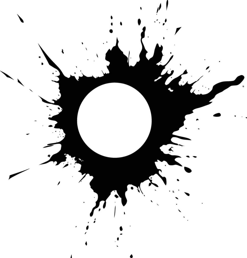 AI generated Silhouette bullet hole in concrete black color only vector