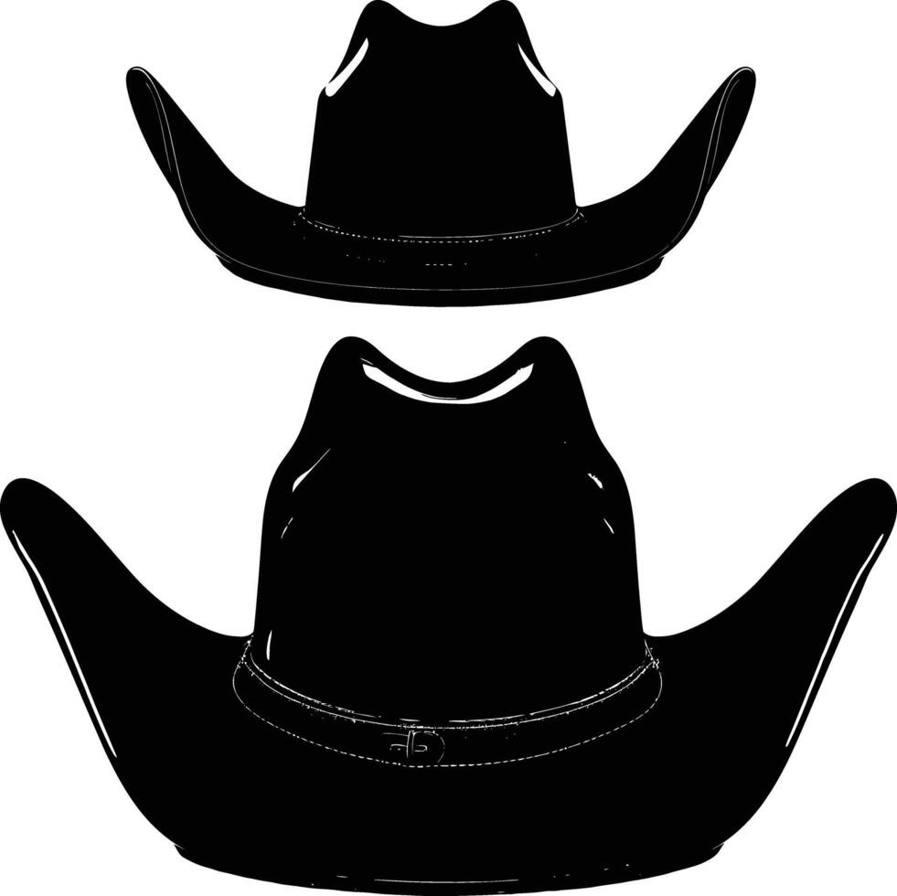 AI generated Silhouette cowboy hat black color only vector