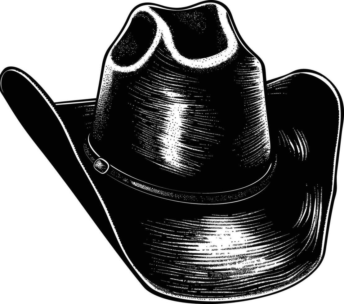 AI generated Silhouette cowboy hat black color only vector