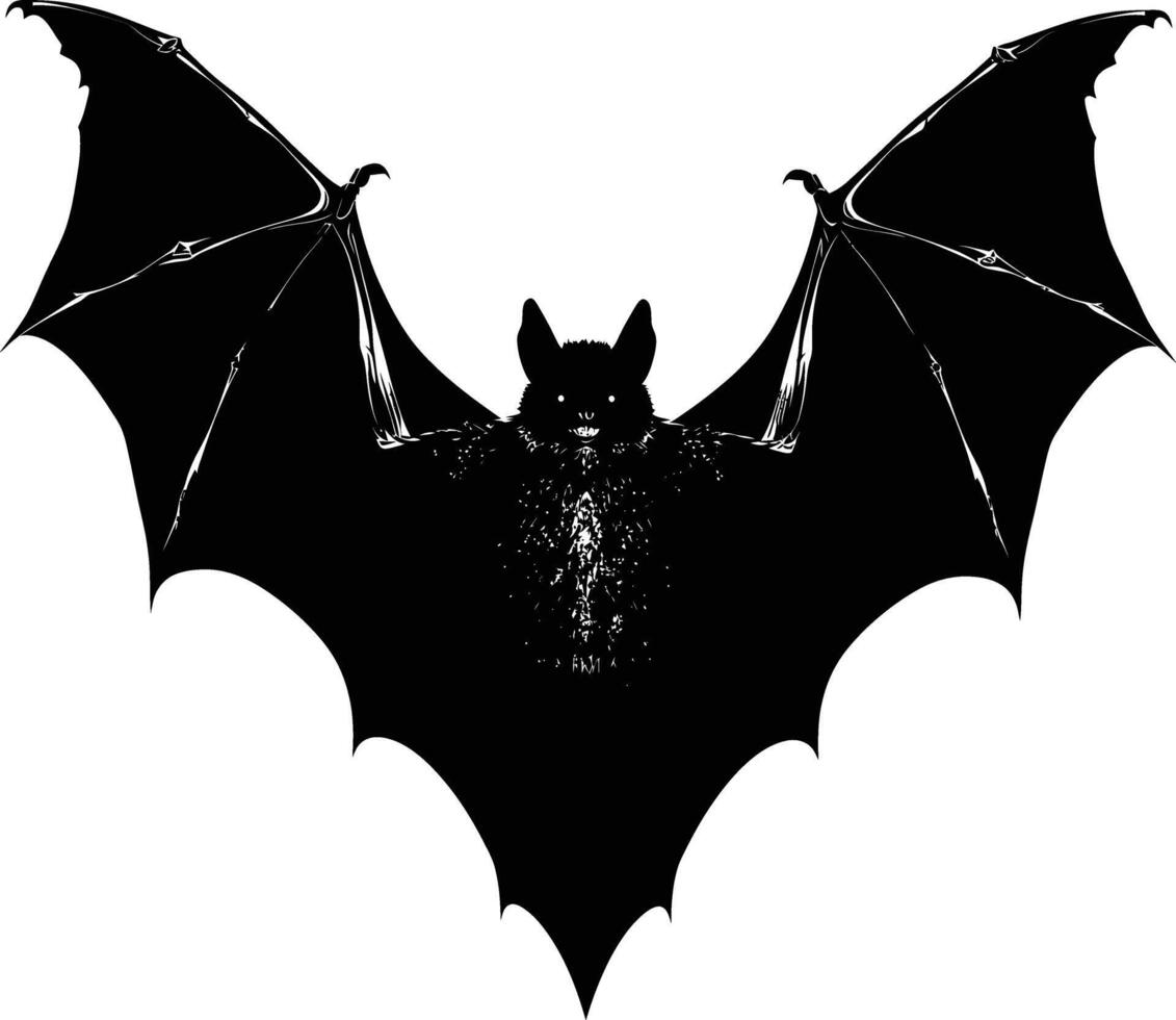 AI generated Silhouette bat animal black color only full body vector