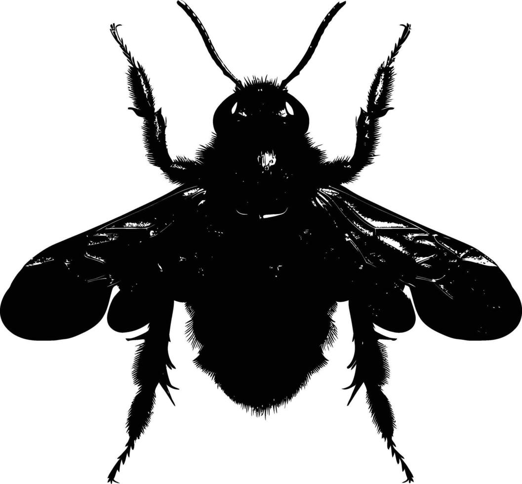 AI generated Silhouette bee animal black color only full body vector