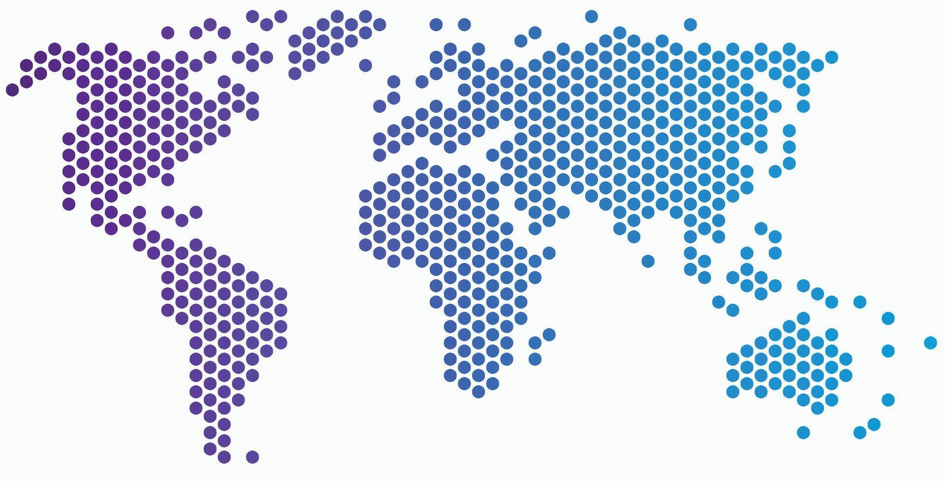 Circle shape world map on white background. vector