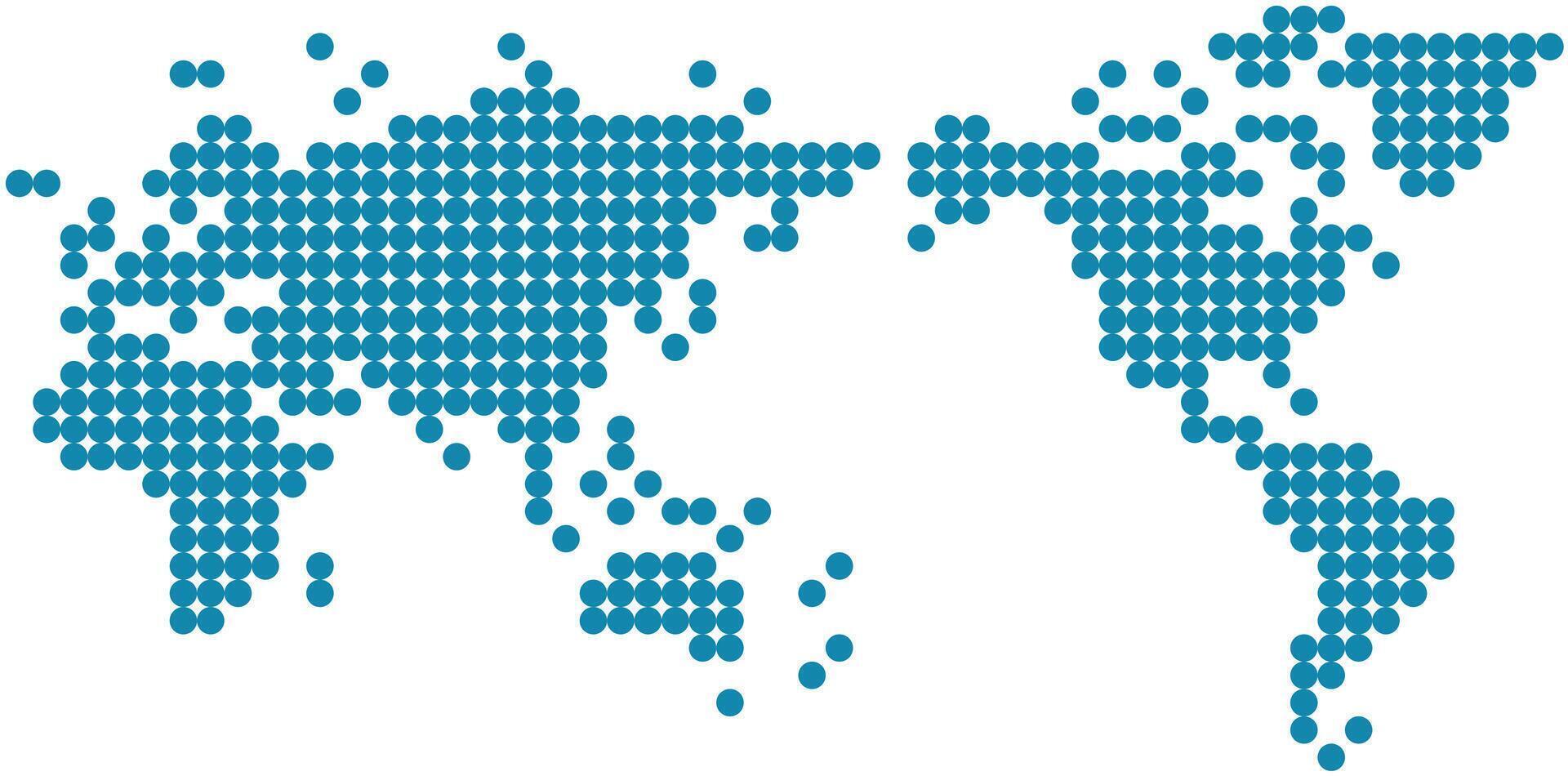 Circle shape world map on white background. vector