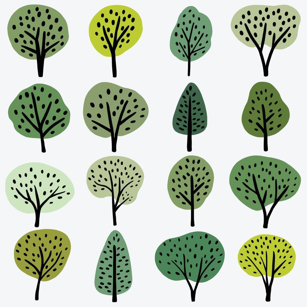 Doodle tree freehand drawing. vector