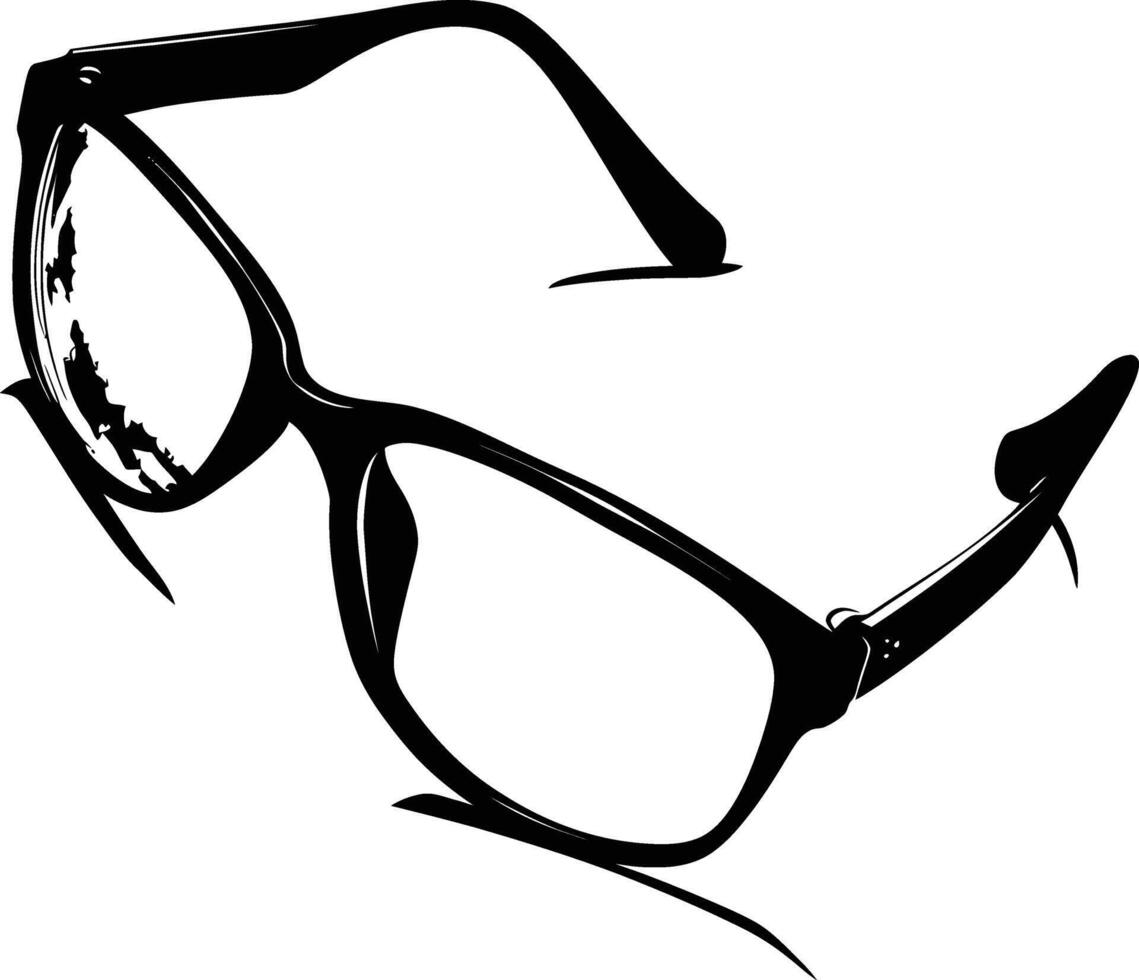 AI generated Silhouette glasses for reading black color only vector