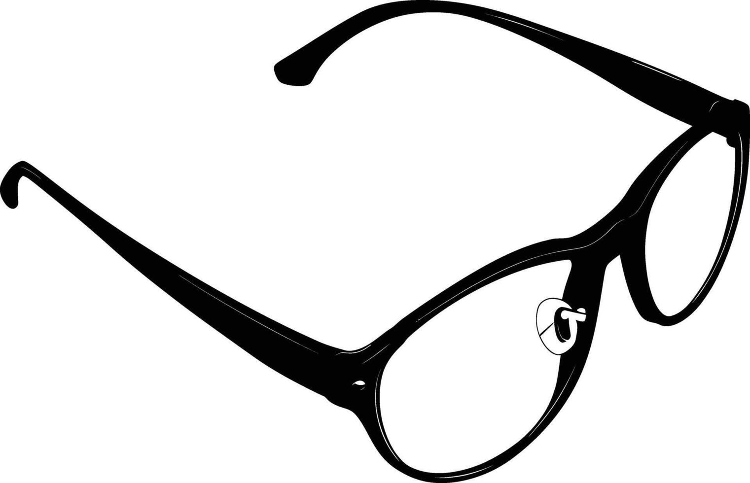 AI generated Silhouette glasses for reading black color only vector